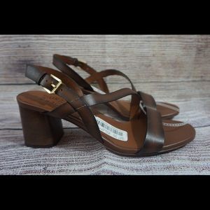 Arianna Leather Block Heel Sandals